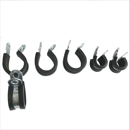 Heavy duty rubber lined R type 15mm cushioned fixing hose clamp