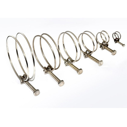 Double Wire Hose Clamp 304 Stainless Steel Pipe Clamps Adjustable 10-45mm
